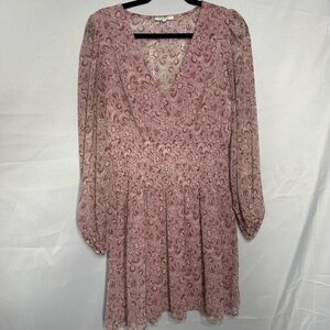 Z SUPPLY Elegant Pink Paisley Dress size L pre owned Exellent condition.